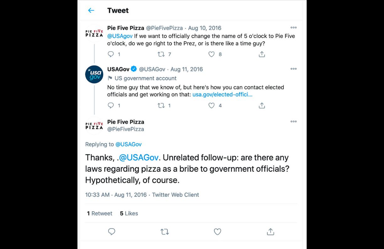 Pie Five Pizza Tweet