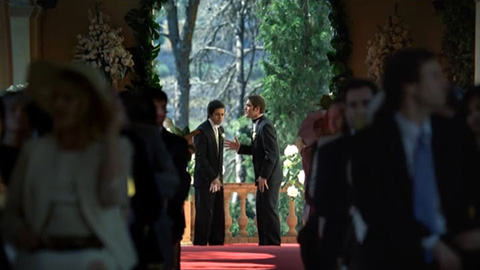 People arguing at wedding