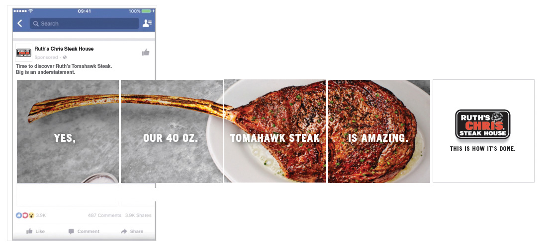 Yes, our 40 oz. Tomahawk steak is amazing social ad