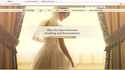 Screenshots of Biltmore website