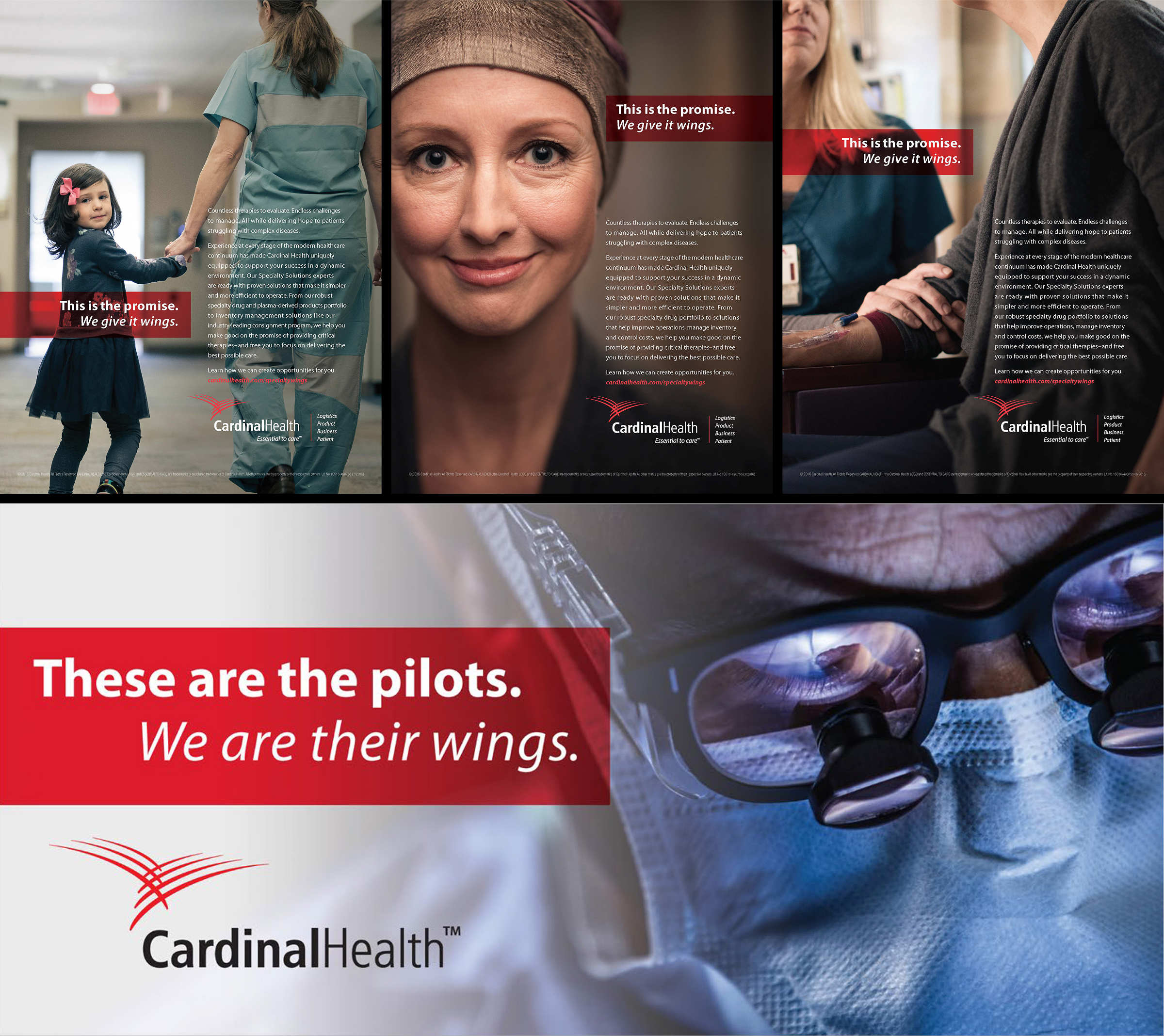 Cardinal Health print ad: These are the pilots. We are their wings.