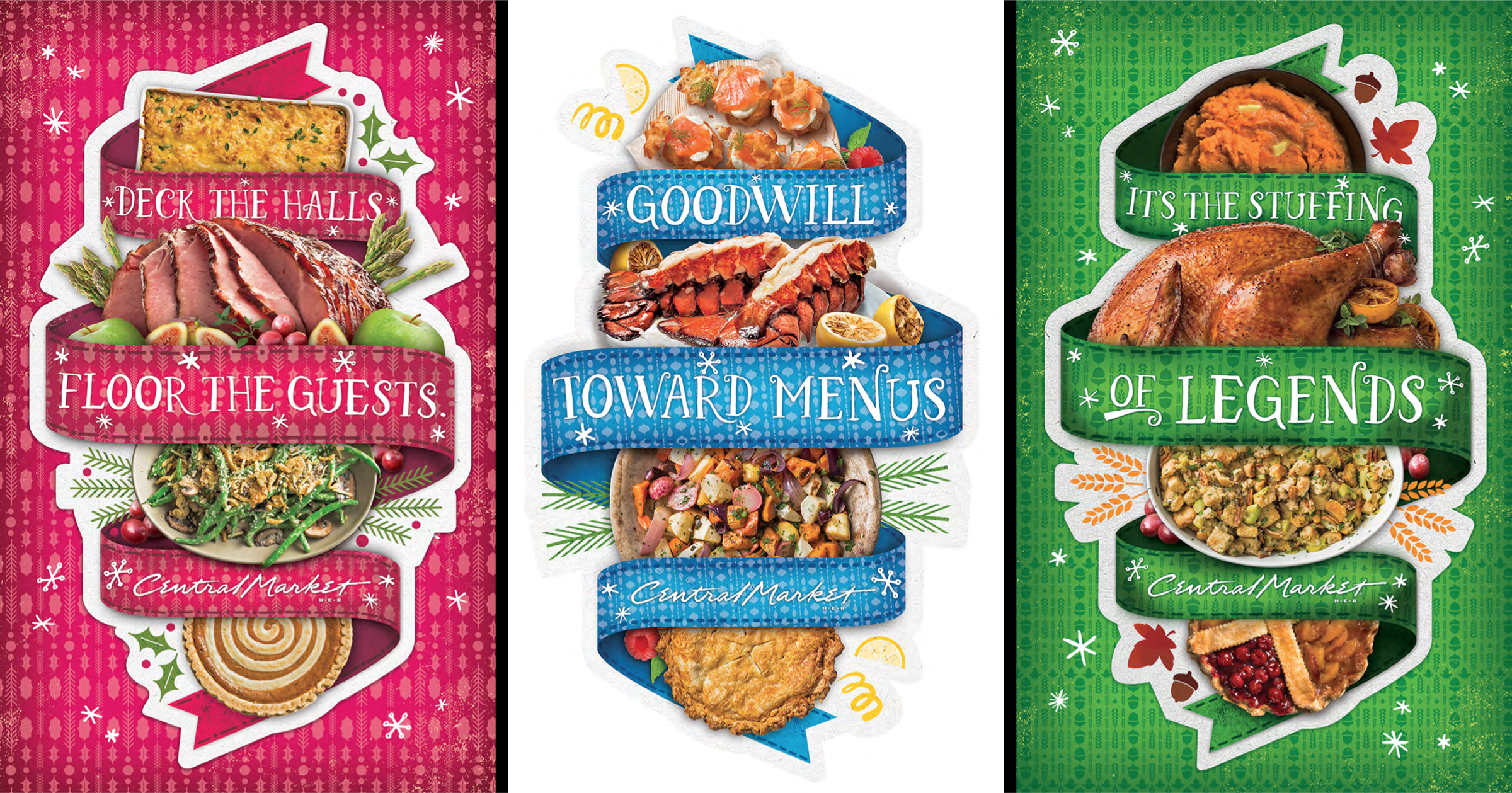 Central Market holiday posters