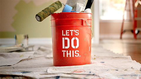 Orange Let's Do This bucket