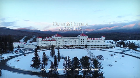 Omni Mount Washington viewed in a snowscape