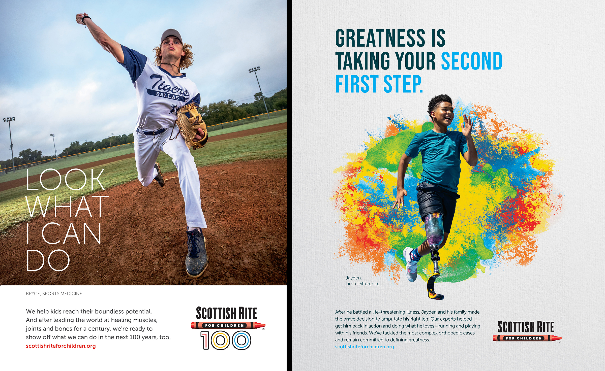 Scottish Rite print ad examples: Look what I can do; Greatness is taking your second first step