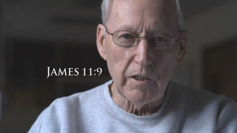 Man's face with James 11:9