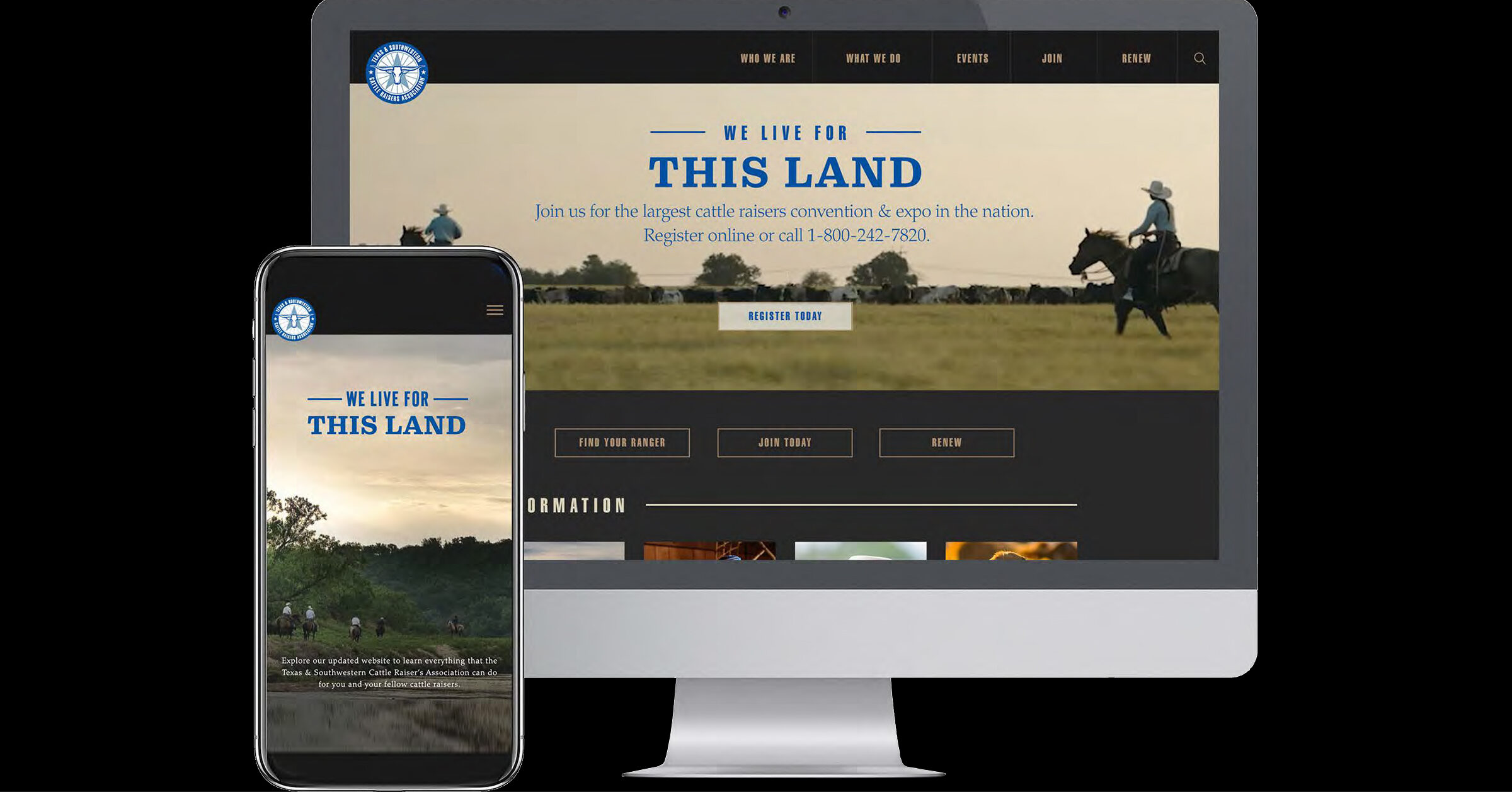 Screenshots of website on desktop and mobile