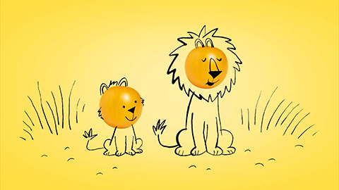 tomatoes with doodles to look like lions