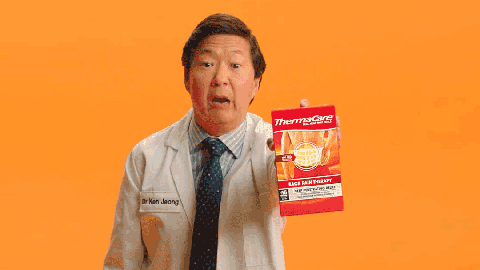 Dr. Ken holding Thermacare